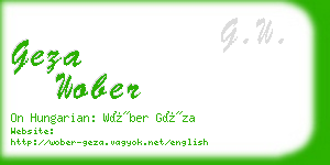 geza wober business card